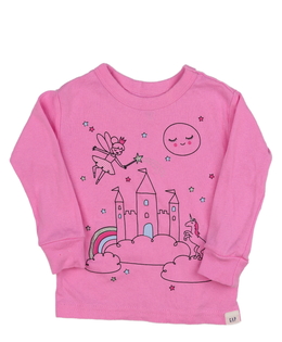 Růžové triko s obrázkem Gap