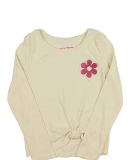 Krémové triko s květinou 