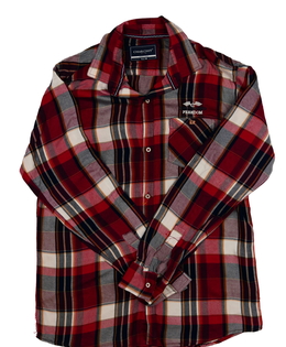 Červená lehká kostkovaná košile 