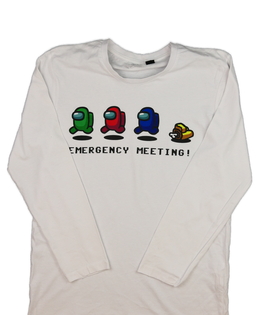 Bílé triko s potiskem Among Us 