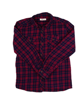 Tmavá košile s červenými pruhy 