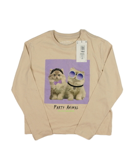 Nové hnědé triko s kočičkami M&S