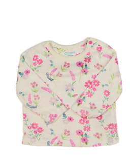 Bílé hebké triko s barevnými květinami Primark 