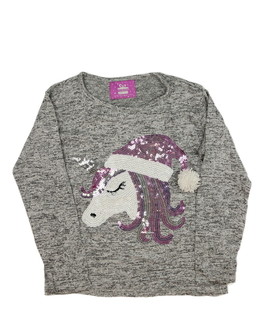 Šedé melírované triko s jednorožcem Primark 