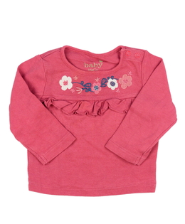 Růžové triko s květinami a volánky M&Co 