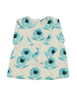 Smetanové triko s modrými květinami Next