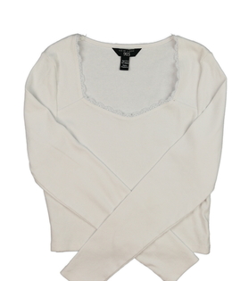 Bílý žebrovaný crop top New Look 