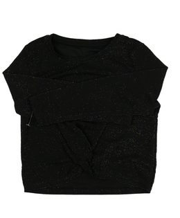 Černý lesklý crop top Nutmeg