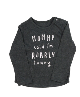 Šedé melírované triko s nápisem Tu