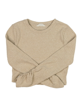 Hnědé melírované crop triko 