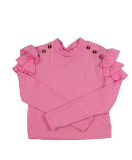 Růžový zdobný crop top 