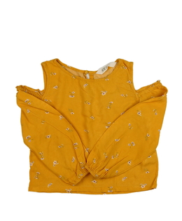 Žlutá květinová crop halenka H&M