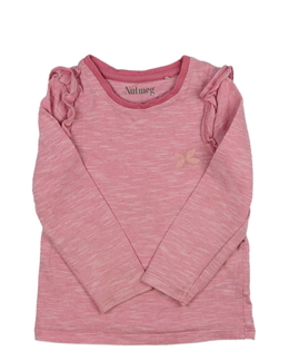 Růžové melírované triko s volánky Nutmeg