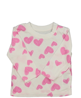 Bílé body s růžovými srdíčky Primark 