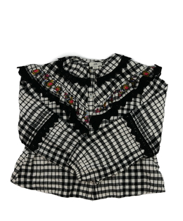 Kostkovaná košile s volánky River Island 