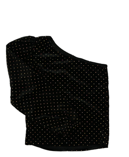 Černý crop top se zlatými kamínky Zara