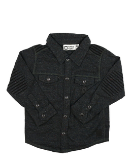 Tmavé triko s límečkem na patenty