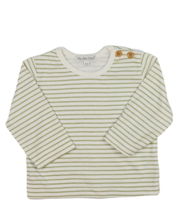 Krémovo-zelené pruhované triko 