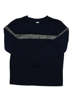 Tmavě modré triko s šedým pruhem 