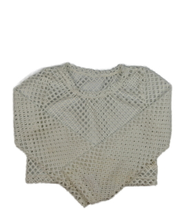 Bílý síťovaný crop top 
