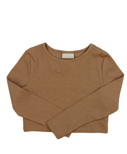 Hnědý crop top 