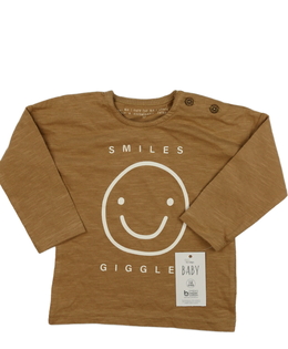 Nové tmavě hnědé triko se smajlíkem George