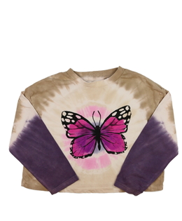 Batikovaný crop top s motýlkem Next