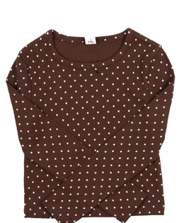 Hnědý crop top s kolečky Tu 