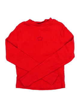 Červený crop top se srdcem  
