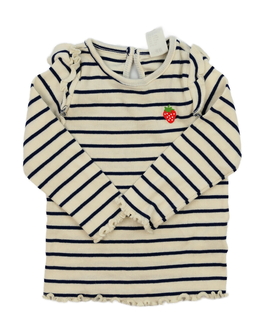 Krémovo-modré triko s volánky H&M