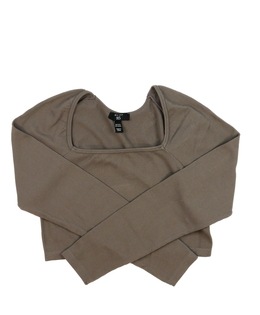 Hnědý crop top vel. 170 New Look 