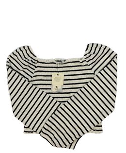 Nový krémovo-černý pruhovaný crop top Tu 