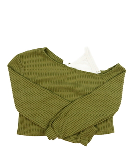 Zeleno-bílý crop top 