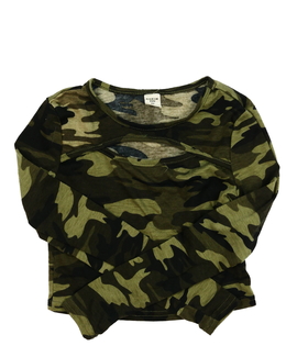 Zelený maskáčový crop top 