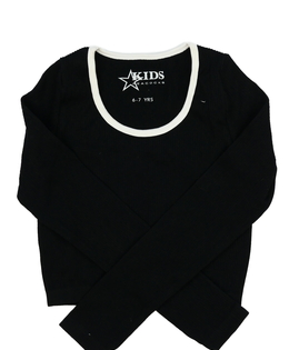 Černý žebrovaný crop top 