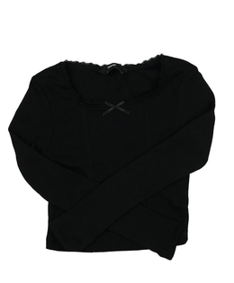 Černý žebrovaný crop top George