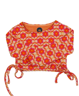Světlý květinový crop top 