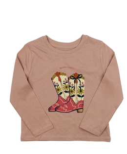 Růžové triko s kovbojskými botami Primark 