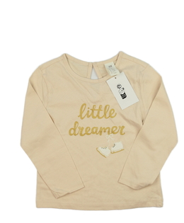 Nové hnědé triko s bruslemi H&M