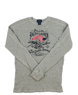 Šedé melírované triko Ralph Lauren 