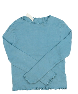 Modrý žebrovaný crop top 