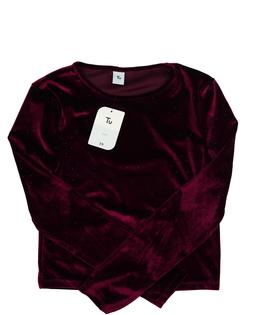 Nový červený semišový crop top Tu 