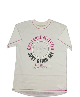 Bílé sportovní triko s růžovými detaily River Isla