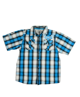 Modro-šedá kostkovaná košile 