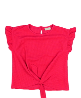 Růžové triko s volánky 