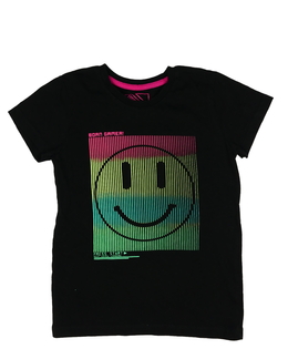 Černé triko s barevným smajlíkem