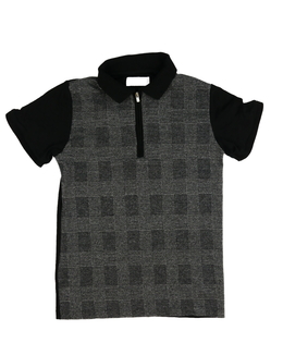 Černo-šedé triko s límečkem Next