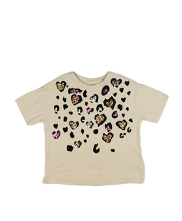 Krémové vzorované triko s flitry Next