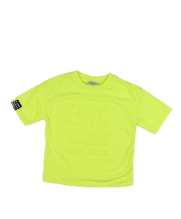 Žluté triko s vystouplým nápisem Primark