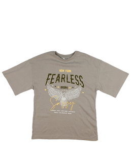 Šedé triko s nápisy 